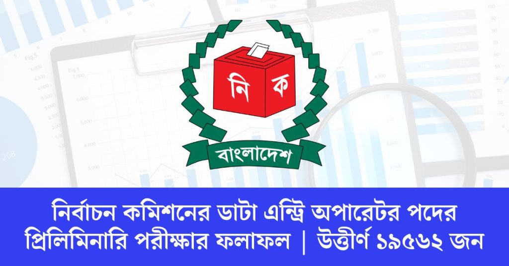 নির্বাচন কমিশনের ডাটা এন্ট্রি অপারেটর পদের প্রিলিমিনারি পরীক্ষার ফলাফল উত্তীর্ণ ১৯৫৬২ জন