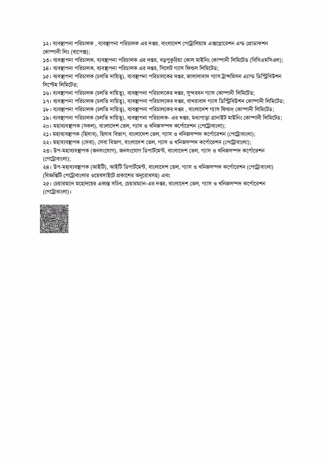 Petrobangla Written Exam Schedule